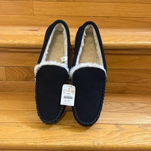 NWT J.Crew Men’s Navy Leather Loafers Winter Shoes Size 11